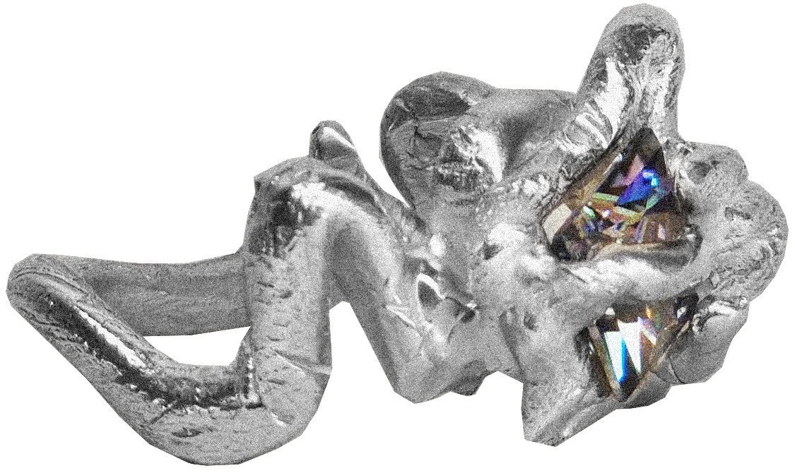 silver mossINte ring, SPACEJUNK, BERLIN Spacejunk Jewellery